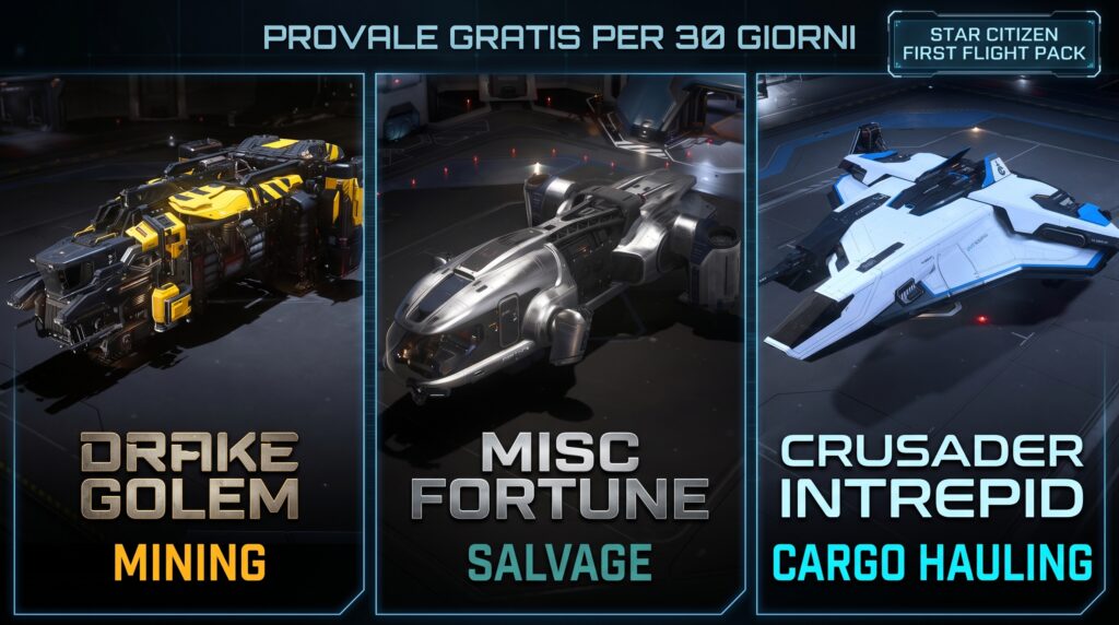 Star Citizen Starter Pack Navi in prova gratuita